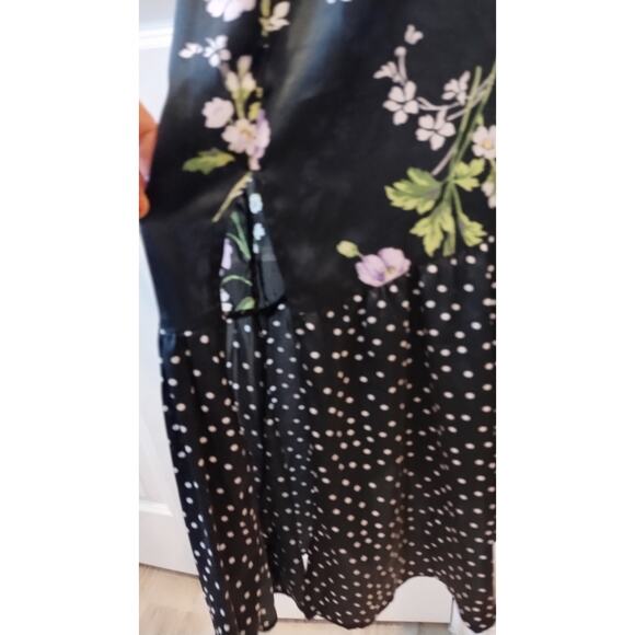 ASOS DESIGN mixed print ruched midi dress with puff sleeves Size 8 - Picture 5 of 15